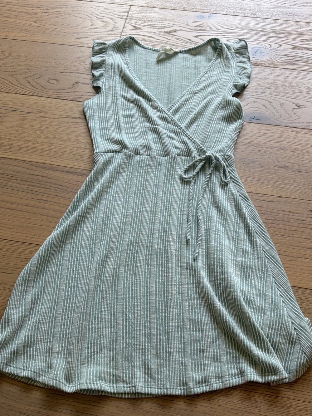 Caution To The Wind Sage Green Wrap Midi Dress
